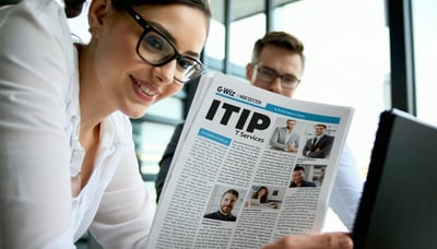Business owners reading IT tips from G-Wiz IT Services newsletter Business owners reading IT tips from G-Wiz IT Services newsletter